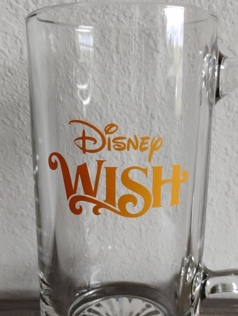 Disney "Wish" Clear Glass Beer Mug